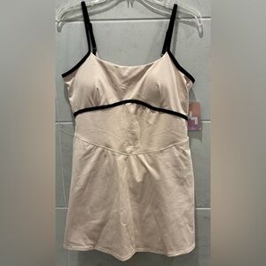 NWT JoyLab Active Dress Beige With Black Detail Strappy Sleeves Size L